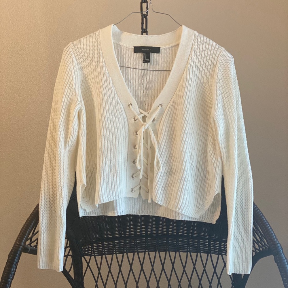 Cute tie front sweater